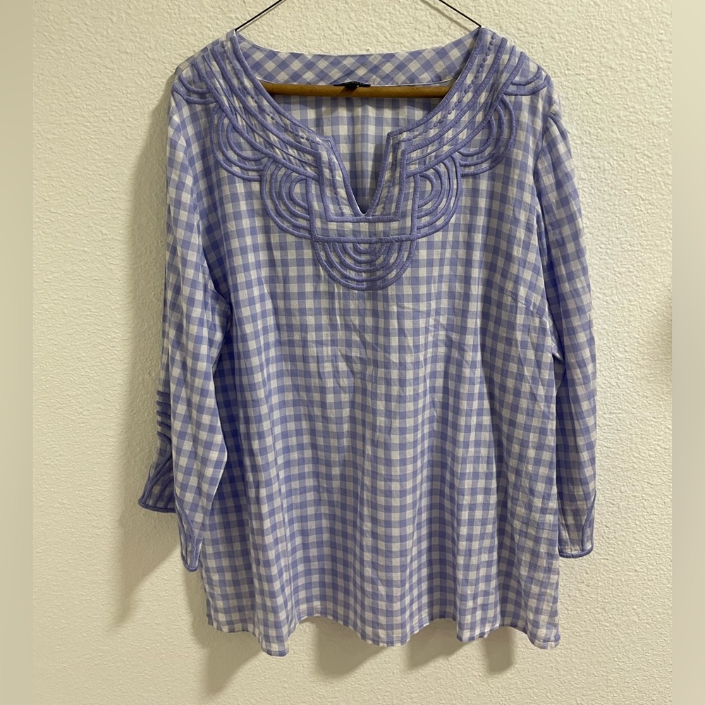 Talbots Checkered Blouse